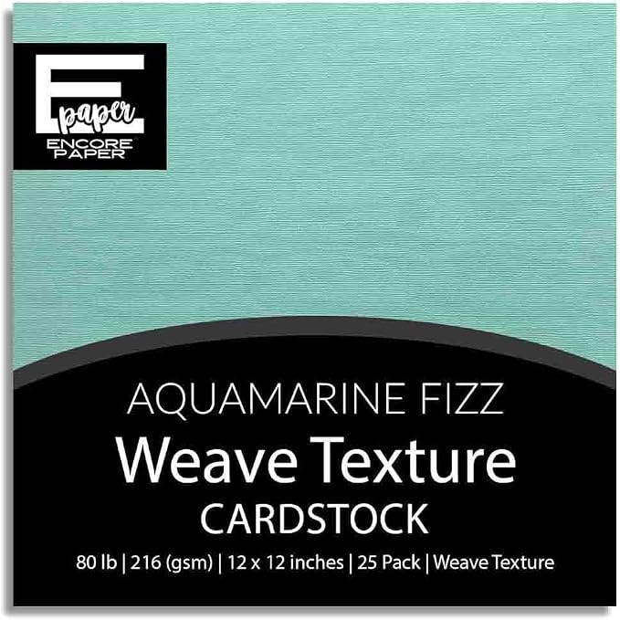 AQUAMARINE FIZZ—12x12 Textured Cardstock | 80lb Textured Green Scrapbook Paper | Premium Cardstock for Cricut Cutting | 25 Sheets