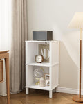 Bookshelf, Modern 2-Tier Bookcase, Open Storage Book Shelf, 11 × 14.2 × 27.4 Inches, Small Narrow Bookshelves for Living Room, Home Office, Bedroom, White