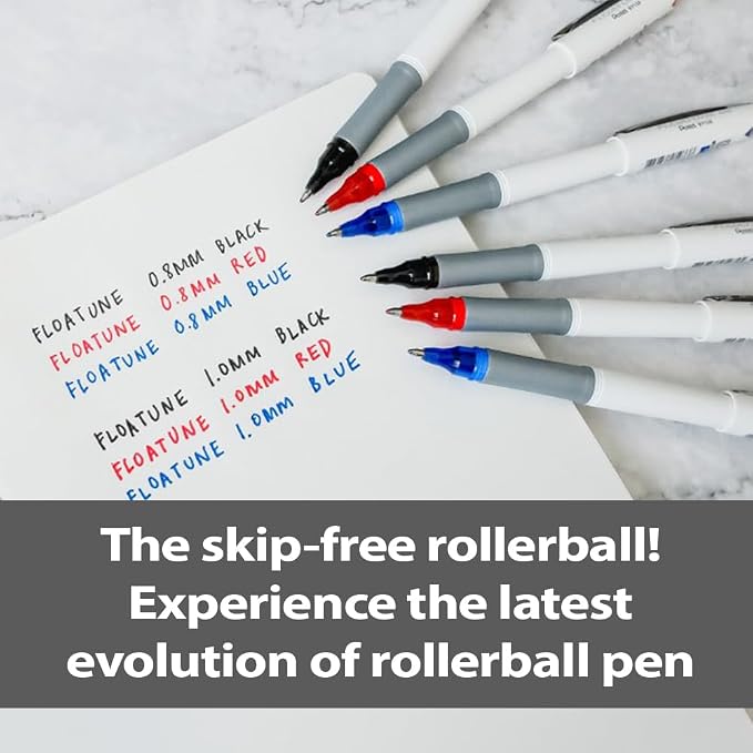 Pentel Floatune Rollerball, 1.0mm Bold Point, Blue Ink, Box of 12 (BY110-C)