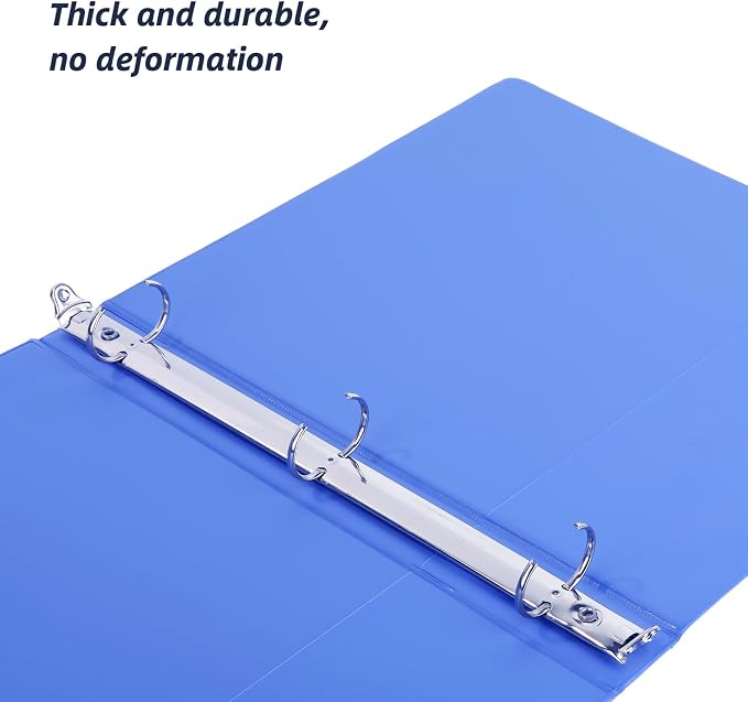 1 Inch Binders 3 Ring with 2 Interior Pockets, Holds 200 Sheets Letter Size Pape, Versatile Binders for Office Home School, Colored, 6 Pack