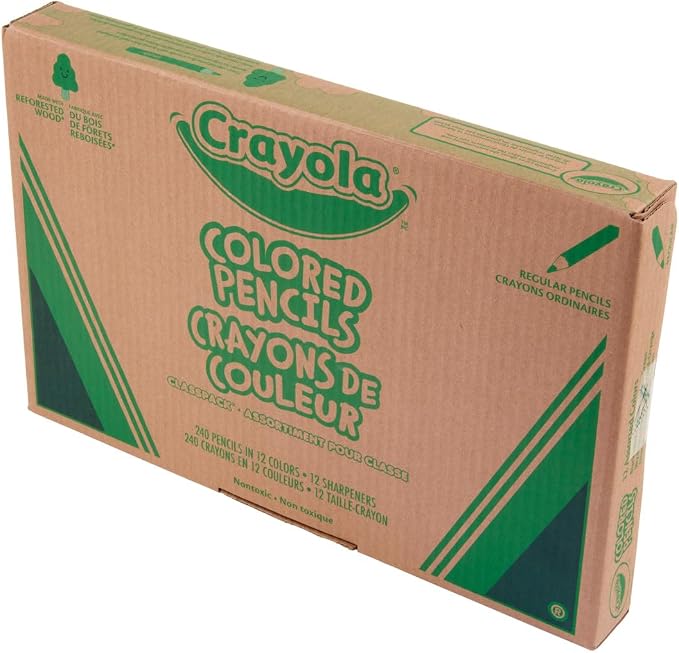 Crayola Colored Pencils Classpack (240ct), Teacher Must Haves, Classroom Essentials, Bulk Colored Pencils for Kids, 12 Colors, Back to for School Coloring Supplies | Teacher Must Haves, Classroom Essentials, Bulk Colored Pencils for Kids, Back to Schoo...