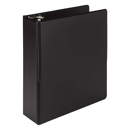 Samsill Economy 2 Inch Mini 3 Ring Binder, Made in The USA, Round Ring Binder, Non-Stick Customizable Cover, 2" Storage, Single, Black