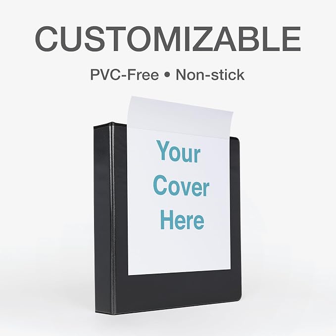 Cardinal 3 Ring Binder, Binders for School and Office, Durable 4 Inch Premier Easy Open Binder, ONE-Touch Locking Slant-D Rings, 880-Sheet Capacity, ClearVue Cover, PVC-Free, Black (10341)