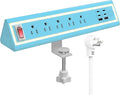 Desk Clamp Power Strip with Nightlight, 40W Fast Charging, 6FT Extension Cord, 4x20W USB-C & 2 USB Ports, 5 AC Outlets, Fits 1.69-Inch Table Edges