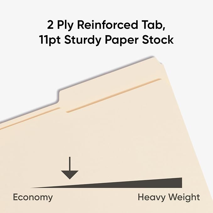 Smead Fastener File Folder, 2 Fasteners, Reinforced 1/3- Cut Tab, Legal Size, Manila, 50 Per Box