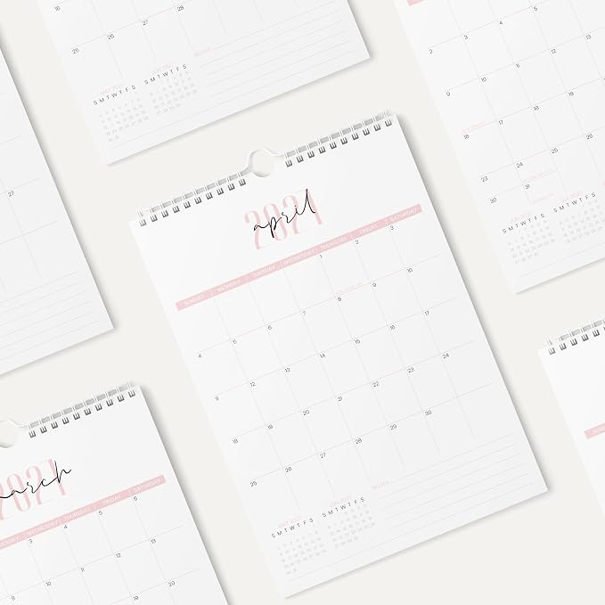 Karto Wall Calendar 2026-2027 11x17 in - Two Font Pink | July 2026 to December 2027, Vertical, Boosts Productivity, Easy Monthly Planning