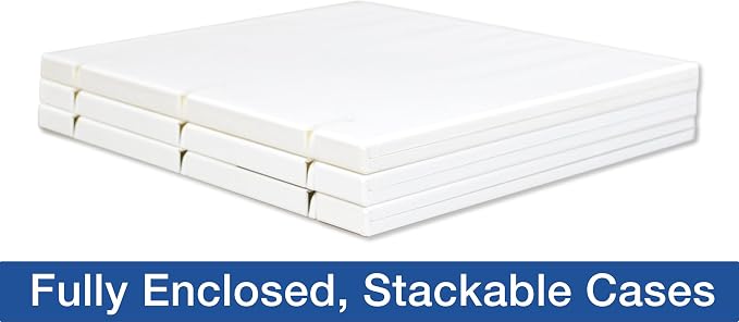 UniKeep 3 Ring View Binder - Binder Case is Fully Enclosed - Available in White, Clear, or Black and in Different Spine Sizes (Pack of 3, White, 0.5 Inch)