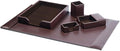 DACASSO Bonded Leather Desk Set - Luxury Leather Desk Pad & Organization Essentials - Executive Office Decor - Dark Brown, 5 Piece