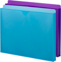 Smead Poly File Jacket with Clear Sleeve, Straight-Cut Tab, 1" Expansion, Letter Size, Assorted Colors, 2 per Pack (89611)