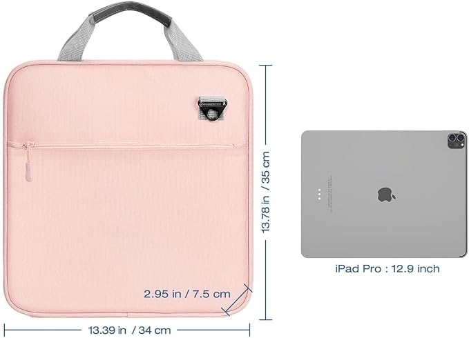 MoKo Zipper Binder, 2-Inch 3 Ring Binder with Zipper, 500 Sheets Capacity Zipper Binders with Shoulder Strap & Handle, Multi-Pocket Zipper Bag Organizer for Work School, Pink & Gray