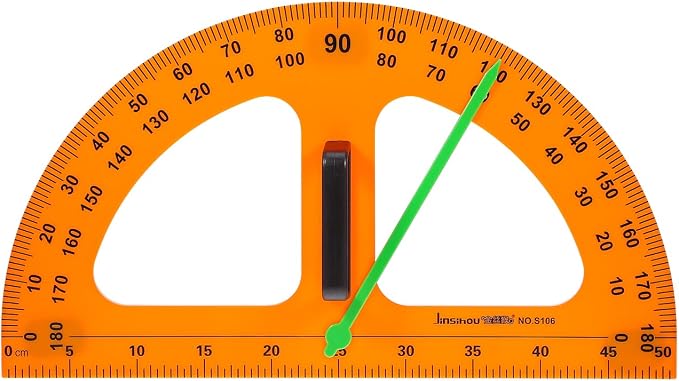 Operitacx Large Protractor, Classroom Math Protractor, Teaching Magnetic Protractor, 180 Degrees Teacher Blackboard Drawing Tool Classroom Supply (19.6x11 inch)
