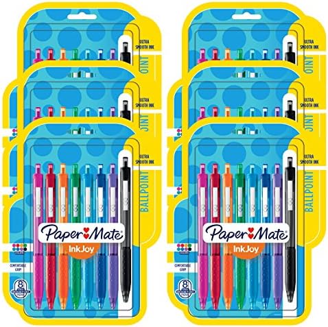 Paper Mate InkJoy 300RT Retractable Ballpoint Pens, Medium Point (1.0mm), Assorted, 48 Count, 6 Packs of 8
