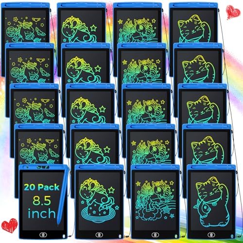Zhehao 20 Pack 8.5 Inch LCD Writing Tablet Drawing Board,Blue,Classic