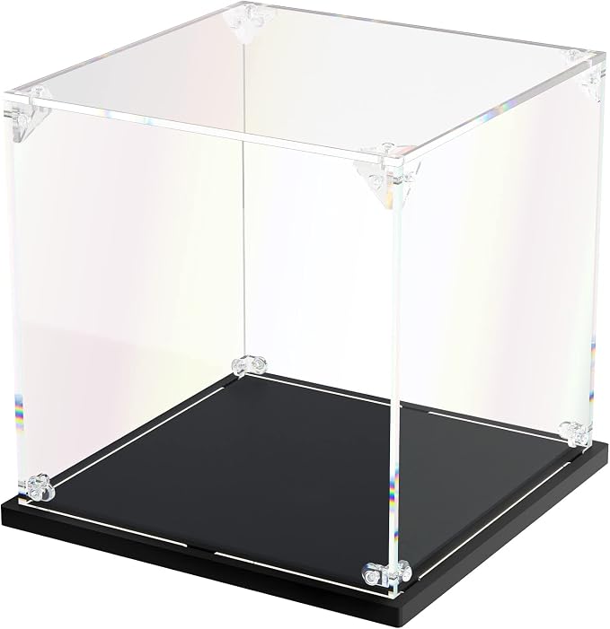 3MM Clear Acrylic Display Case, Easy Assembly Showcase Boxes(6x6x6 inch) | dofopo Dust Protection Case for Action Figures and Dolls, Alternative Glass Box for Collectibles Commemorative Gifts
