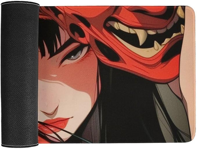 Large Mouse Pad Gaming Mousepad Japanese Female Samurai Anime Girl Cool Desk Mat Big Mousepad Extended Keyboard Computer Pad Office Desk Organizers and Accessories 30x60cm, Style