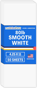 Bright White 4.25x11 50 Sheets Cardstock 80 lb Cover 216 gsm Smooth Finish Half Letter Long Cut Rack Cards Restaurant Menus