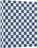 3 Ring Binder Blue White Checkered Plaid 1.5" Round Ring Binders View Binder with 200 Sheet for Kids School Supplies Women Men Office, 1 Pack
