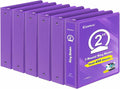 COMIX Sturdy 2 Inch 3 Ring Binder with Clear View Cover | 2"Heavy Duty Round Ring,PVC-Free Board,Holds 450 Letter Sheets,Wholesale for Offices & Classrooms,6 Pack (Purple)