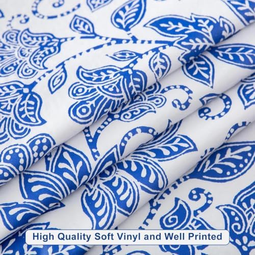 LIBERECOO Heavy Duty Vinyl Tablecloth with Flannel Backing Waterproof Oil-Proof Plastic Table Cloth Stain-Resistant Wipeable Rectangle or Square Table Cover for Indoor and Outdoor 60 x 102 Inch
