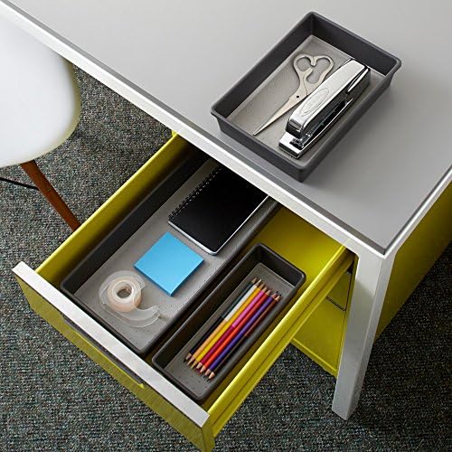 madesmart Storage Bins | Multi-Purpose | Granite | Nonslip Bottom | Set of 3, Pack of 6