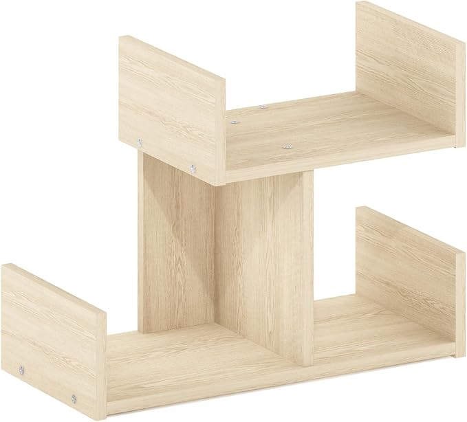 Furinno HERMITE Desk File Folder Organizers, 3-Shelf Desktop Office Organization Racks, Desk Top Display Book Shelf, for Paper, Office Supplies, Magazine, Bauhaus Oak