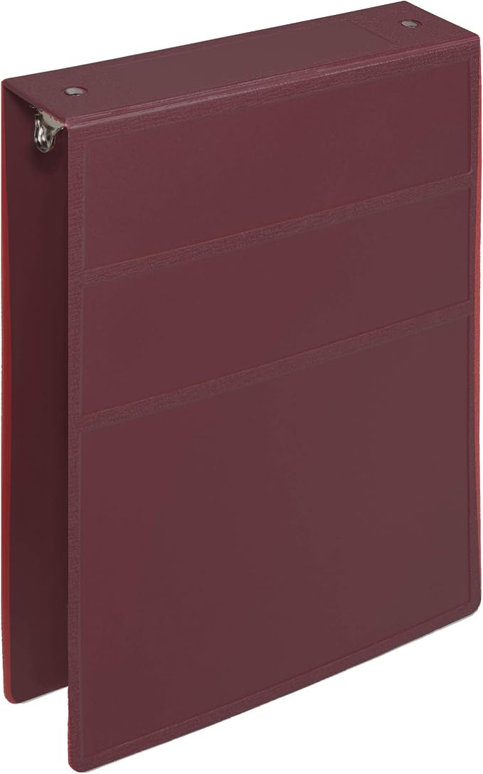 Carstens 2-Inch Heavy Duty 3-Ring Binder - Top Opening, Wine, Durable Plastic, Precision No-Gap Rings, Waterproof Cover, No Pockets, Holds 300 US Letter Sheets, BPA-Free, Made in USA (2873-3R)