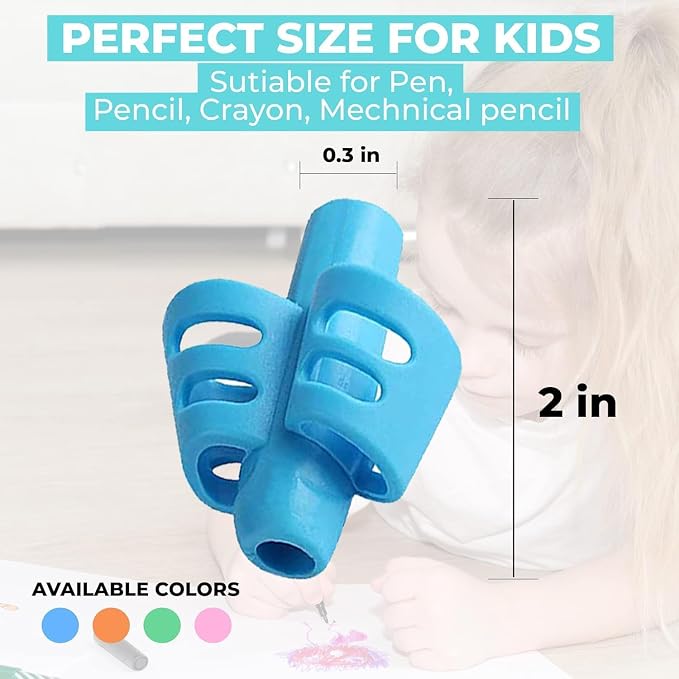 JustBlanks 60 Pcs Pencil Grips for Kids Handwriting Pencil Holder for Kids Posture Correction Writing Training for Toddlers Silicone Pencil Grip Bulk