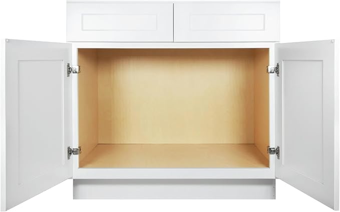 Furinno Shaker Sink Bases Kitchen Cabinet, Ready to Assemble, 24 D x 36 W x 34.5 H, White