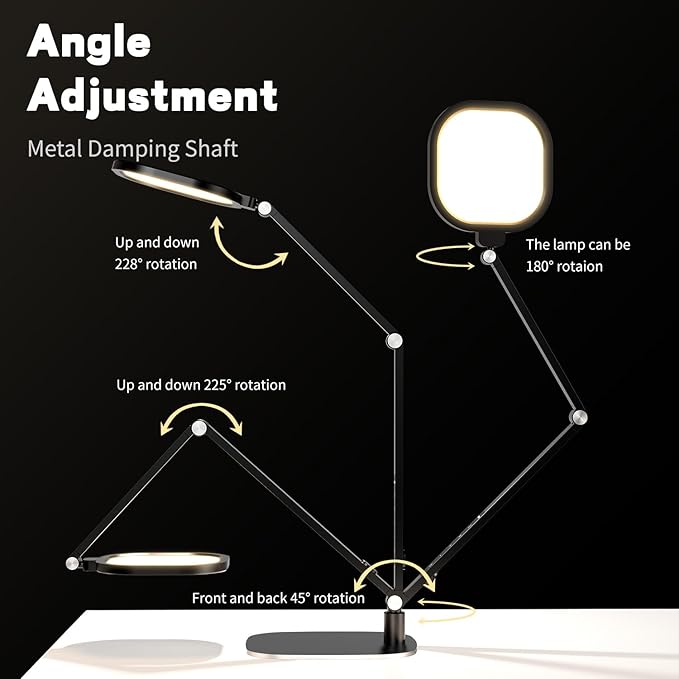 LED Desk Lamp for Home Office, Soft Edge-lit Design - Modern Style | Eye-Caring Diffused Light, Professional Computer Light for Reading, Crafts & Zoom, Dimmable with 30 Modes, Memory & Timer