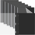 Teling 24 Pcs Clear Front Report Covers with 3 Prongs Fasteners Plastic Presentation Folders Resume Portfolio Report for Letter Size Binder for Paper Document School Office(Black)