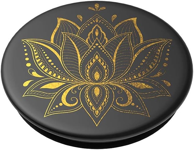 PopSockets Adhesive Phone Grip, Holder- Golden Prana Black | Secure Comfortable Hold, Anti-Drop, Kickstand, Moon, Star, Sun, Space, Flower, Floral