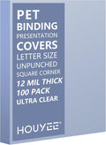 HOUYEE 100 Pack 12 Mil Ultra Clear Binding Presentation Covers,8.5" x 11" | Clear Covers for Binding, Transparent Plastic Binding Covers, Letter Size, PET, Un-Punched, for Office School
