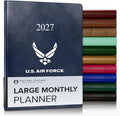Gallery Leather Large Monthly Planner 2026-2027 Acadia Navy - US Air Force