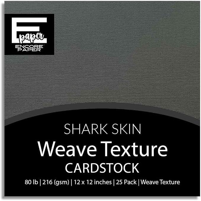Shark Skin—12x12 Textured Cardstock | 80lb Textured Gray Scrapbook Paper | Premium Cardstock for Cricut Cutting | 25 Sheets