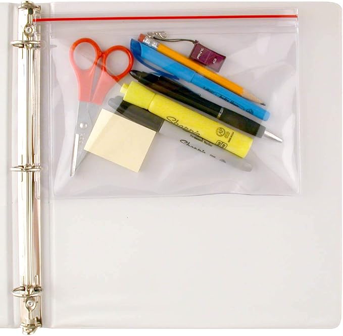 StoreSMART Pencil Supply Zipper Case for 3-Ring Binders - 50-Pack - 5 3/4" x 8 1/4" - Vinyl Plastic - SPCR2369ZIPL-50