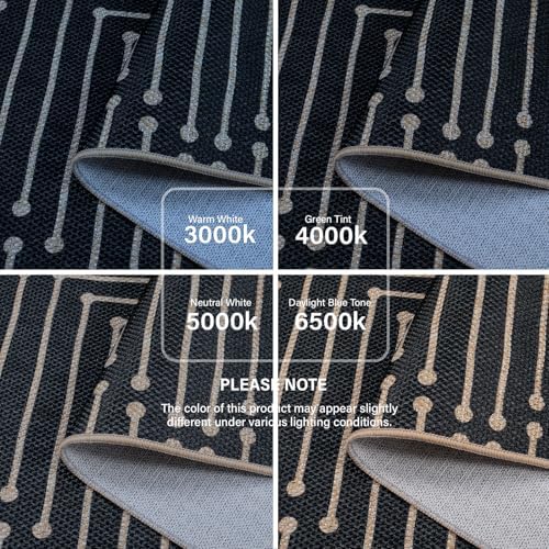 Lahome 3x5 Easy Jute Rugs for Entryway, Black and White Outdoor Rug