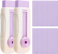 M&G 8+2 Pack Rubber Erasers Sliding Retractable Eraser, Soft Cute Erasers Push Pull Large Pencil Eraser with Plastic Sleeve 8 Refill Eraser for Students Kids, School Office Home Supplies (Purple)