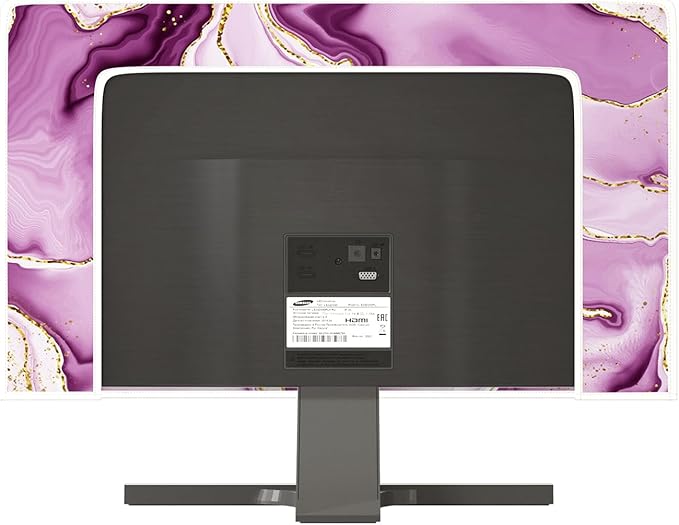 Baocicco Violet Gold Marble Waterproof Weatherproof and Dust-Proof TV Screen Cover 58, 59, 60 Inch for Home Office Creative TV Covers for TVs Screen Anti-Static Dustproof Protective