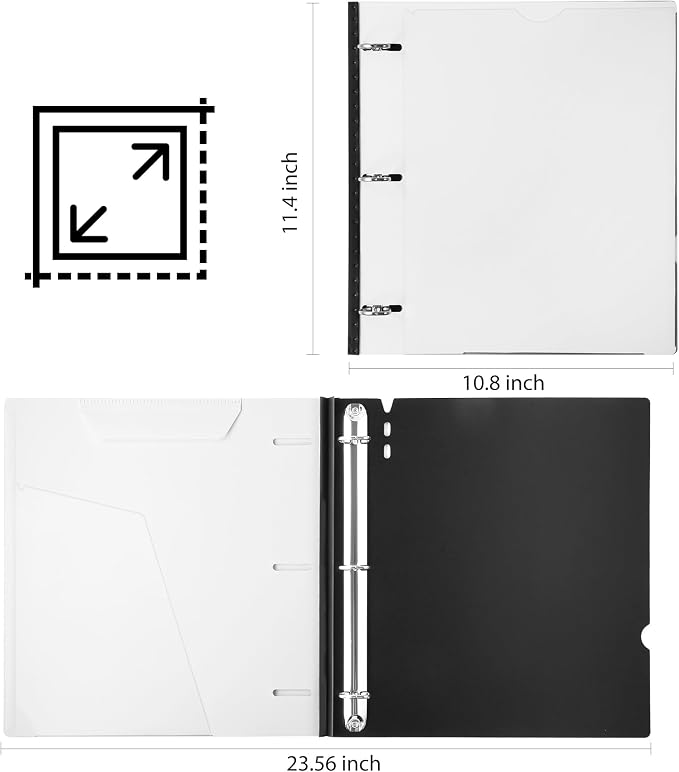 WOT I 4-Pack Telescoping 3 Ring Binder 1 Inch, Expandable Flexible Binder - Patented Design for Easy Portability, Holds 8.5"x11" Paper, Perfect for School, Office&Home Organization