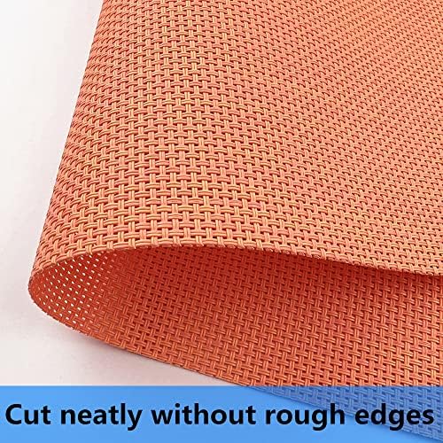 WAZAIGUR Placemats Crisscross Woven Vinyl Place Mats Set of 6 Orange