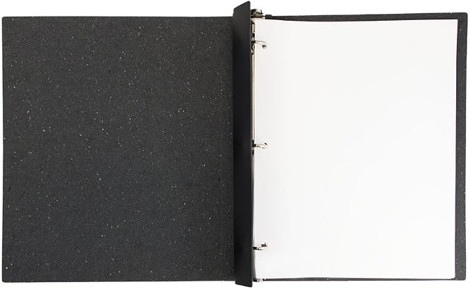 JAM PAPER Italian Leather 0.75 inch Binder - Black 3 Ring Binder - Sold Individually