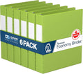 Premium Economy 6-Pack 3-Ring Binders for School or Office, D-Ring Binders, 1.5 Inch, Lime Green | Heavy-duty binder, fits 8.5" x 11" paper, lime green, customizable spine, made in Canada, ideal for school or office use