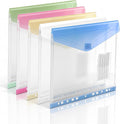 11-Hole Binder Pockets, Fits Letter/A4 Size for 2/3/4 Ring Binder, 5 Pack | Plastic Expanding File Folders with Label & Hook-Loop Closure, 200-Sheet Capacity, Suitable for Home, Office, School