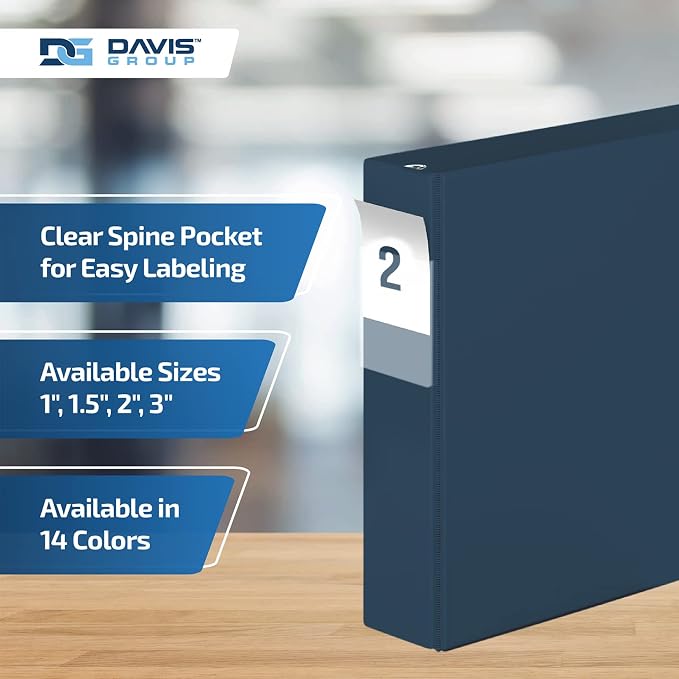 Premium Economy 6-Pack 3-Ring Binders for School or Office, D-Ring Binders, 2 Inch, Navy Blue