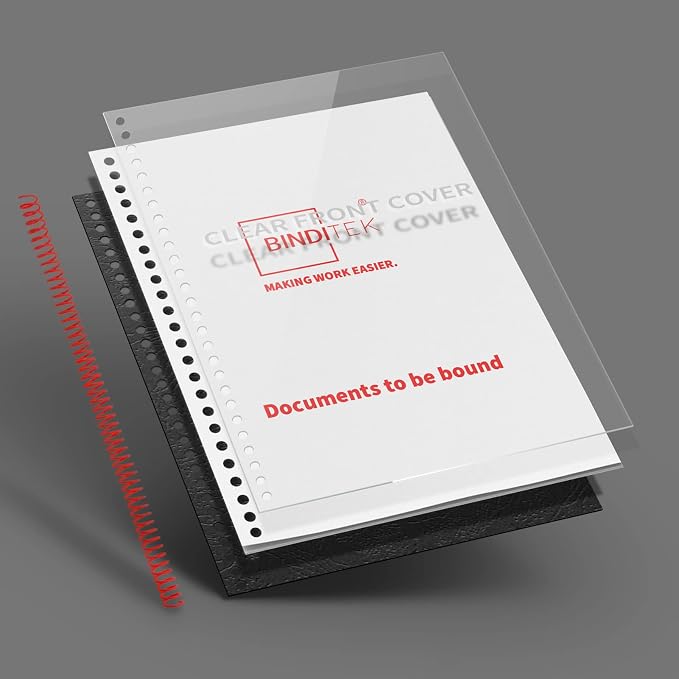 Binditek Spiral Binding Coils 12mm 4:1 Pitch Multi Color 50 Pack | Coil Binding Spines, 1/2", 90 Sheet Capacity, 48 Loops, for Letter-Size Reports, Presentations, School and Office Projects