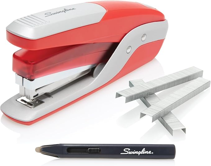 Swingline Stapler Value Pack, 28 Sheet Capacity, Jam Free, Reduced Effort, includes Quick Touch Stapler, 5000 Staples and Staple Remover, Metal, Red and Silver (S7064589)