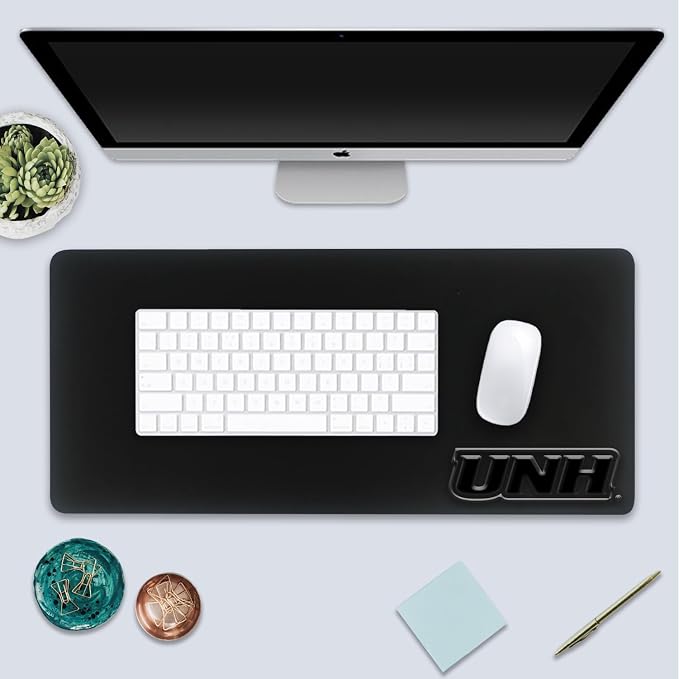 University of New Hampshire Alumni Desk Mat, Durable Office Supplies, Non-Slip Base, Responsive Desk Pad with Smooth Surface, Black