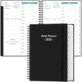 Daily Planner 2026 Full Page Per Day- 2026 Daily & Monthly Planner from January 2026 to December 2026, Day Planner 2026 with 12 Months Tabs, 6.4" x 8,5", Black