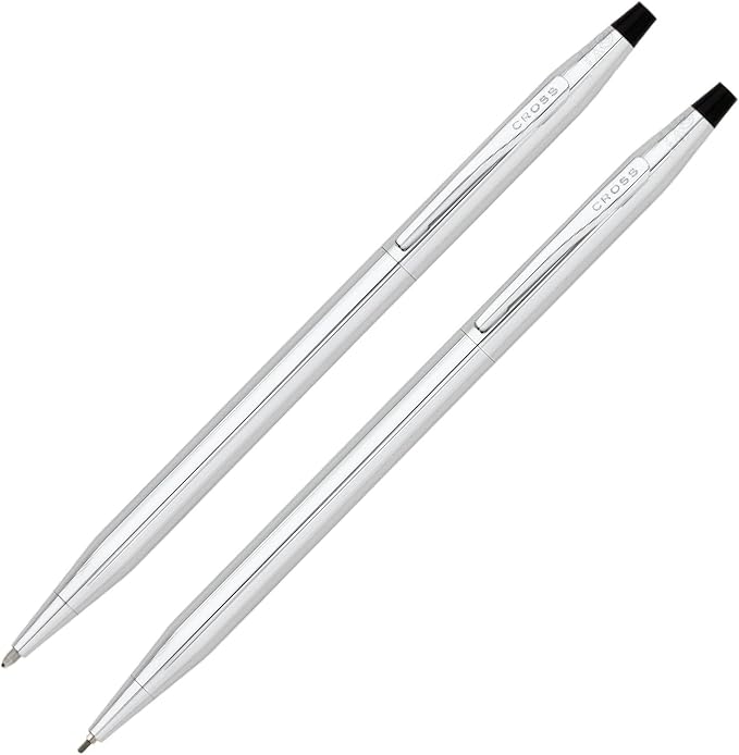 Cross Classic Century Lustrous Chrome Pen & 0.7mm Pencil Set, Gift-Ready