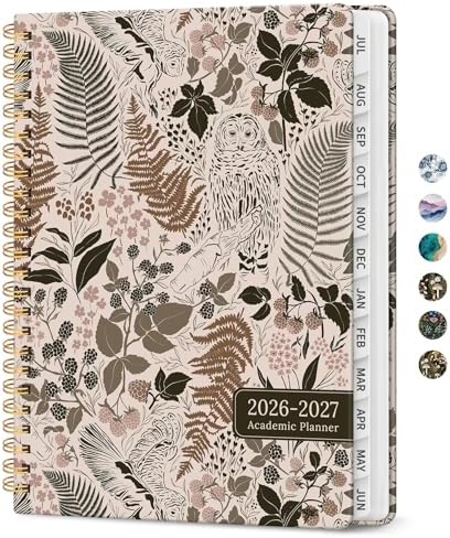 Planner 2026-2027, Jul 2026-Jun 2027 Academic Monthly & Weekly Planner | 8.5" x 11" Hardcover Pretty Calendar Planner for Women, Spiral Organizer for School Office Home Supplies, Magical Forest